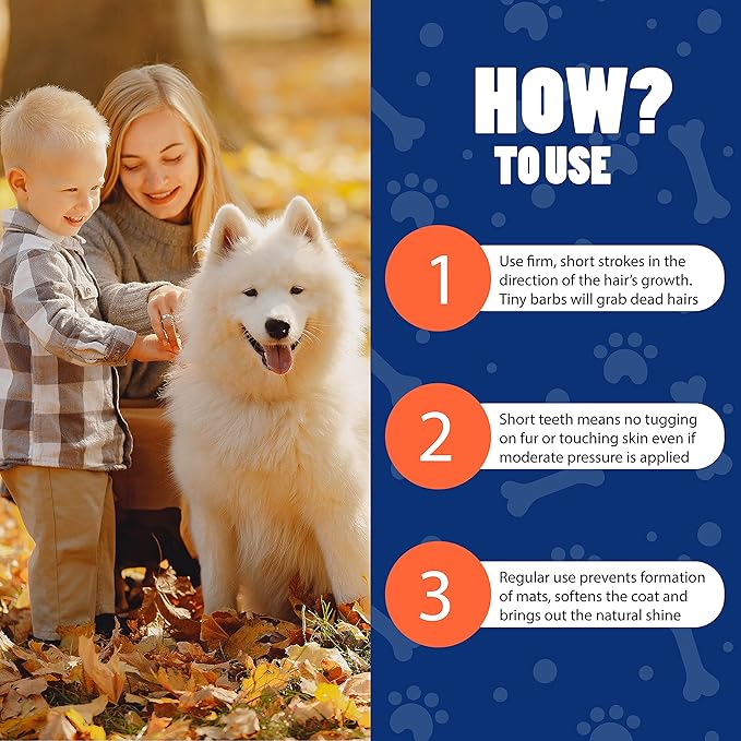 EasyGroomer Deshedding Brush for Dogs & Cats – Undercoat Grooming Tool for Short & Long Hair, Removes Loose Fur & Dirt, Reduces Shedding for Small & Large Pets, Purple