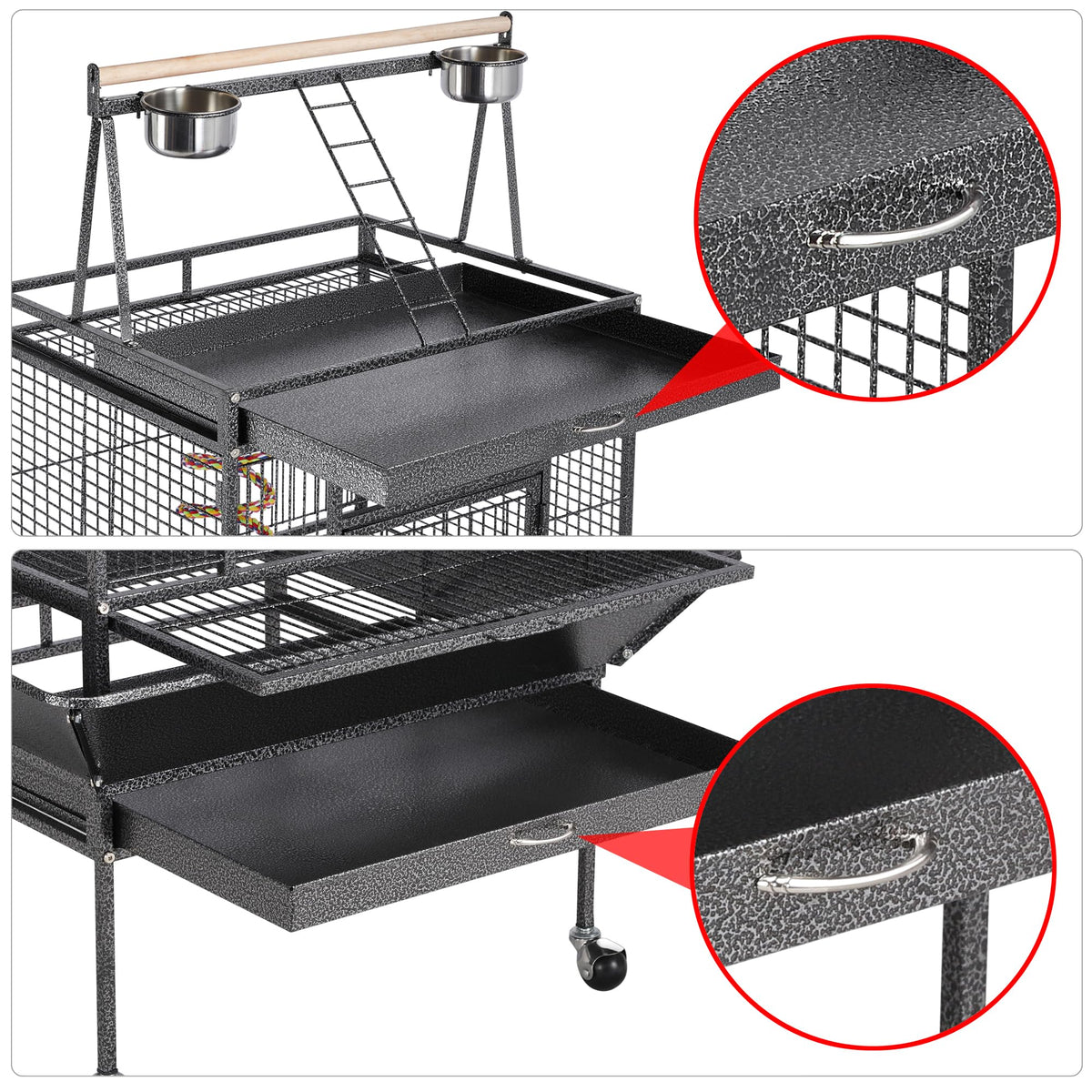 Yaheetech 69" Large Bird Cage, Rolling Parrot Cage for Parakeets Cockatiels