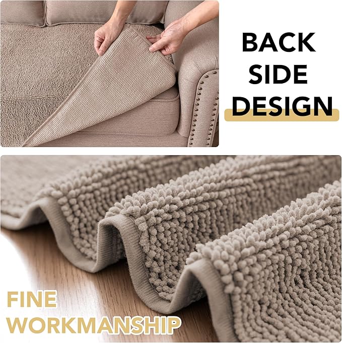 H.VERSAILTEX Non Slip Pet Couch Cover Chenille Dog Bed Protector Thick Soft Sofa Slipcover Pet Friendly Washable Couch Cushion Covers for Pets (30" x 53", Taupe)