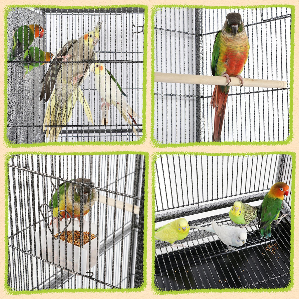 Yaheetech 63-Inch Wrought Iron Rolling Large Bird Cage for African Grey Small Quaker Amazon Parrots Canary Bird Flight Cage