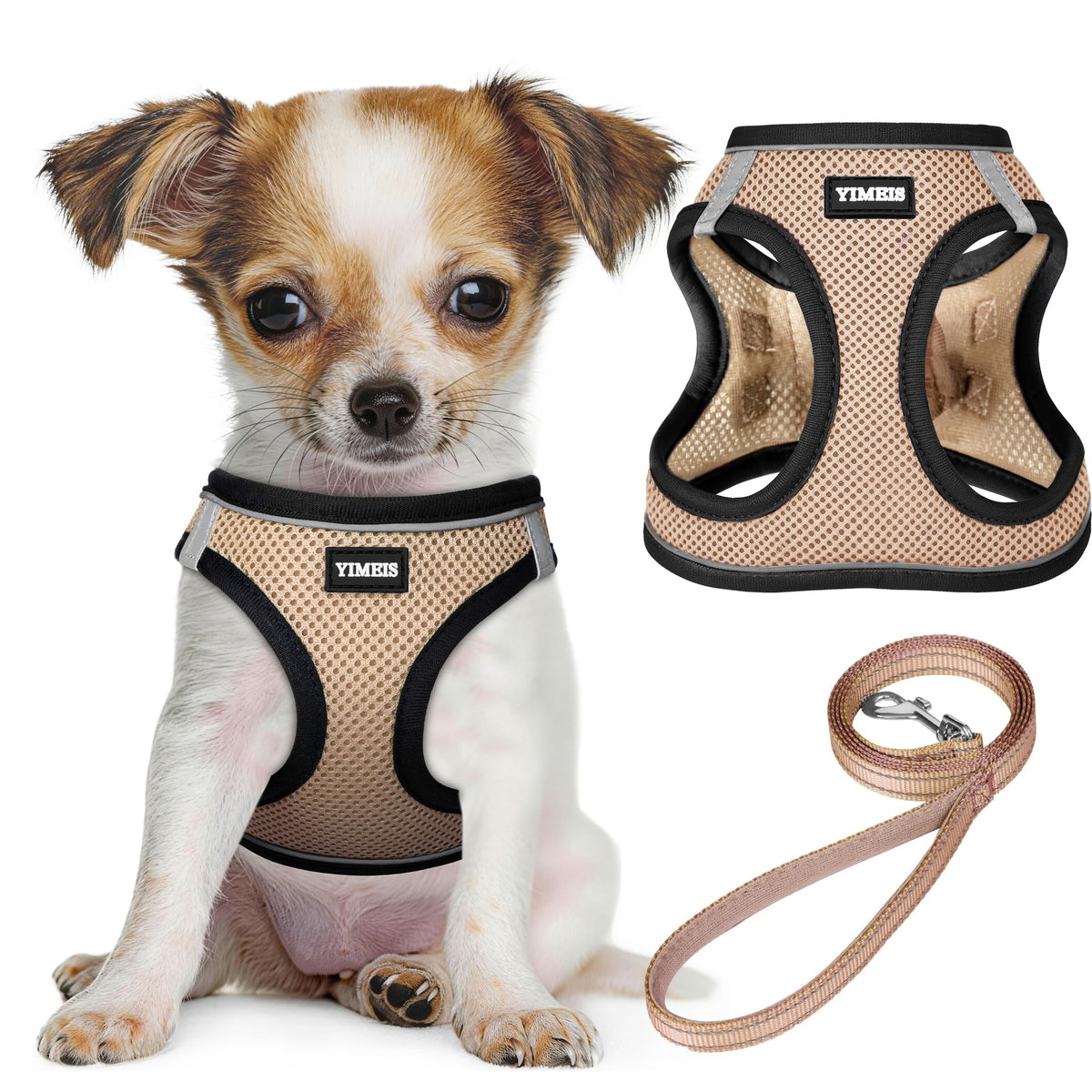 No Pull Dog Puppy Harness and Leash Set Reflective Mesh Vest Small