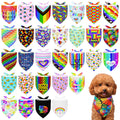 Pai Sence Pride Day Dog Bandanas Bulk for Small Dogs Sewn Edges 18" 30Pcs S