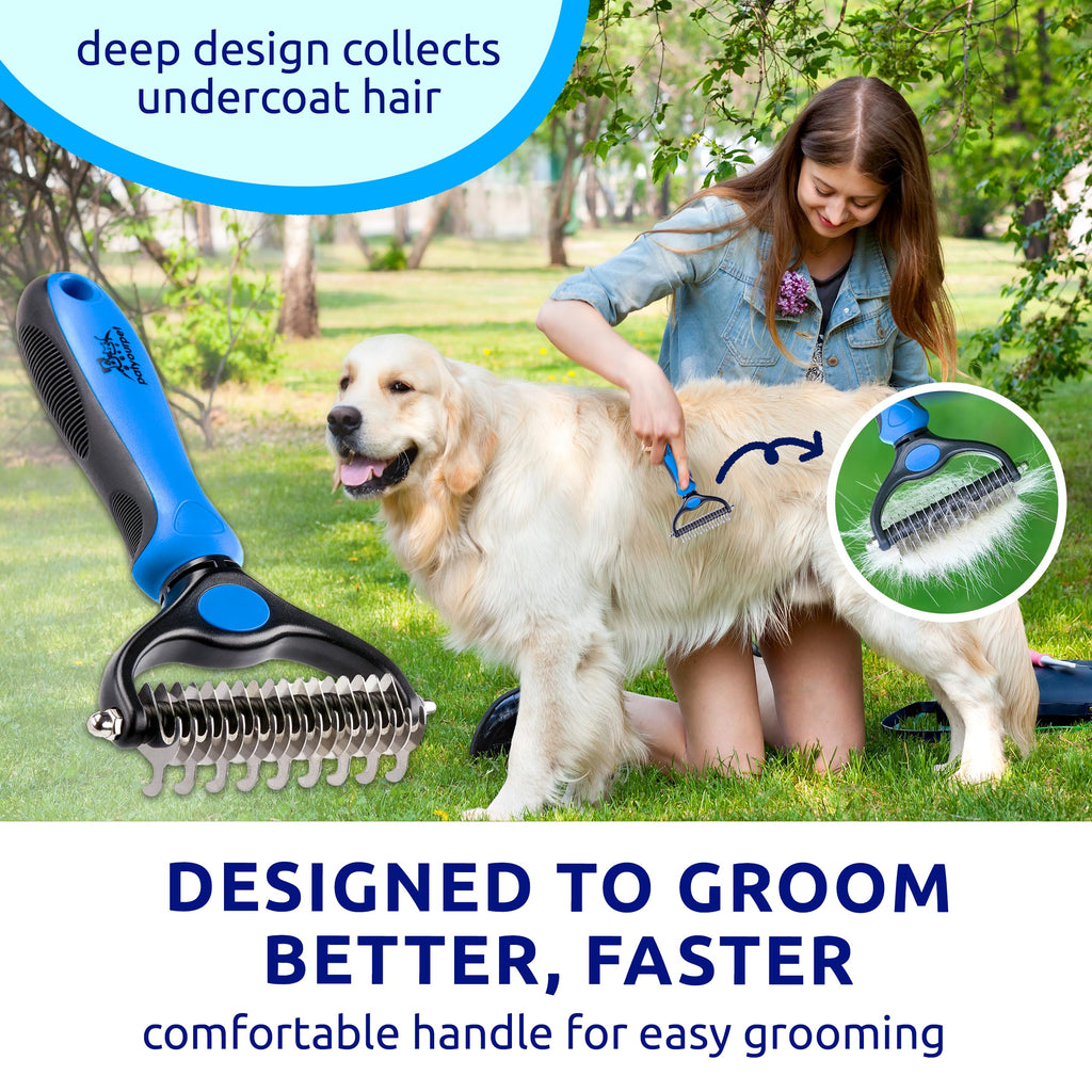 Pat Your Pet Deshedding Dog Brush For Shedding – Cat Brushes For Indoor Cats, Double-Sided Cat Brush Deshedding & Grooming Tool For Long Haired And Short Haired Dogs, Skin-Friendly