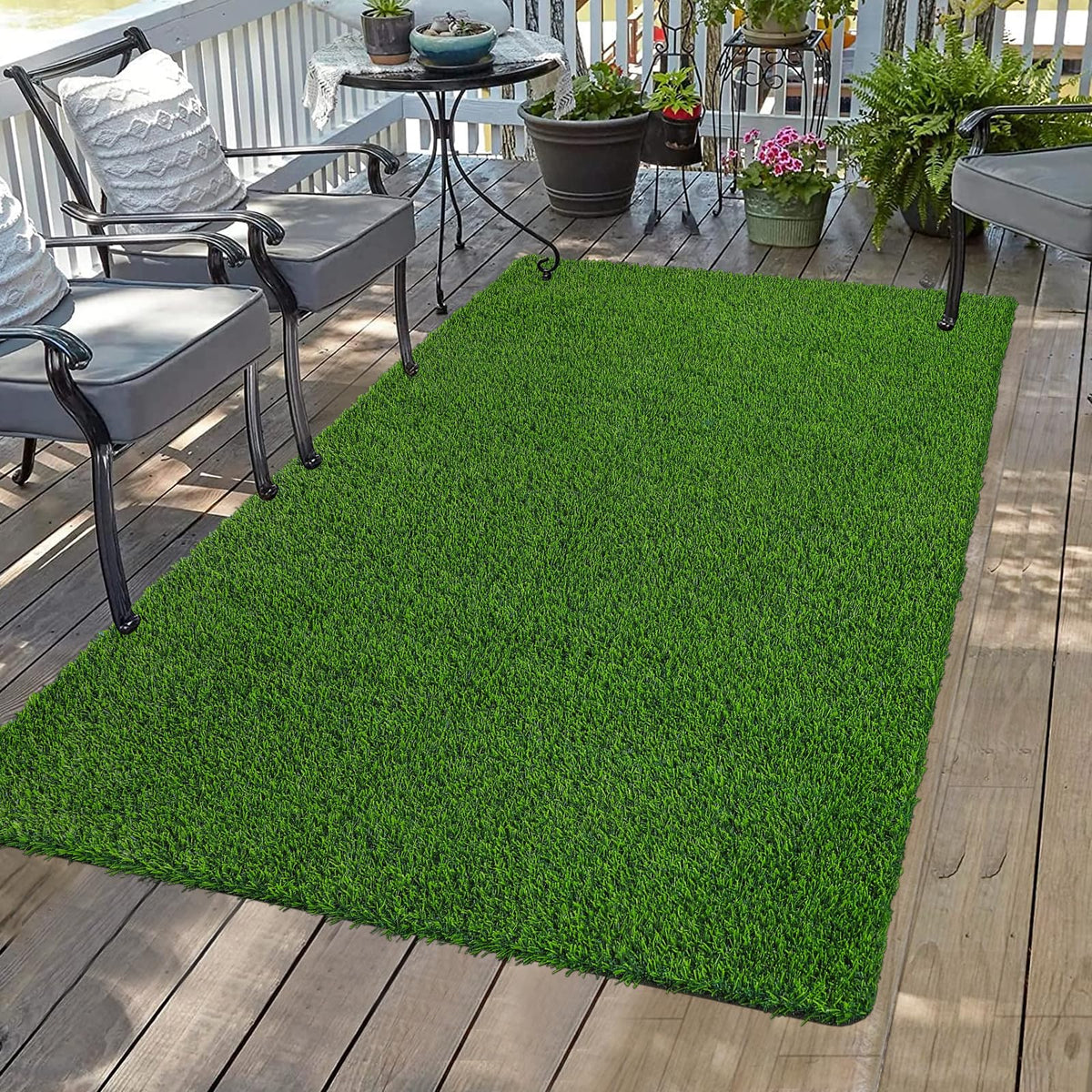 Bsmathom Artificial Grass Rug Indoor Outdoor Rug, Professional Dog Potty Training Rug, Fake Grass Rug Synthetic Grass Mat Door Mats with Drainage Holes for Balcony Patio Garden (39.3 x 31.5Inch)