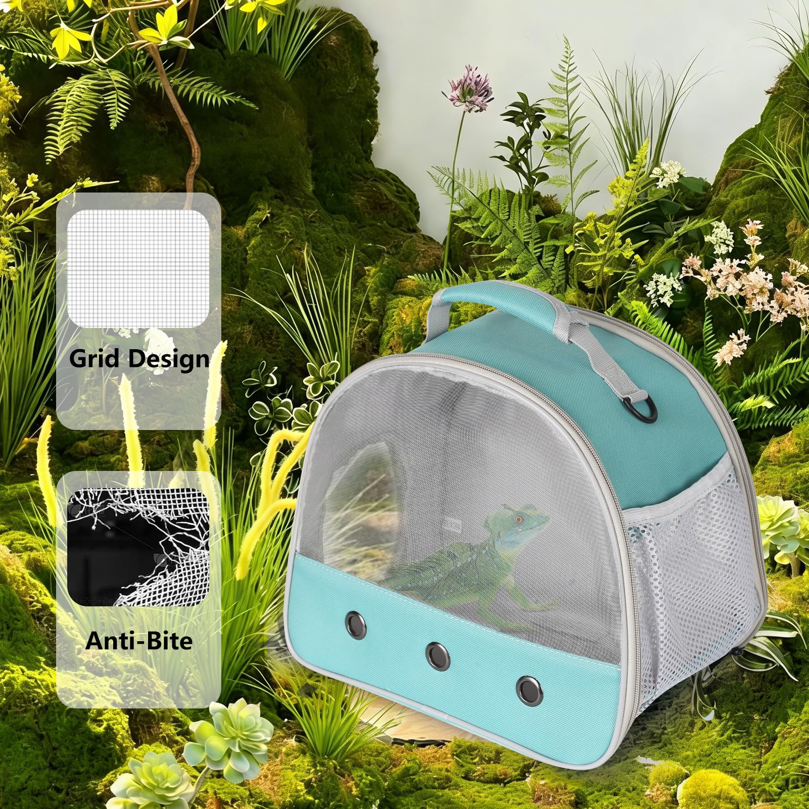 Guinea Pig Carrier,Guinea Pig Carrier for 2,Ventilation Carrier for Bearded Dragon,Reptile Travel Carrier for Lizards Sugar Glider Hedgehog Rat Parrot Birds,Airline Approved Green