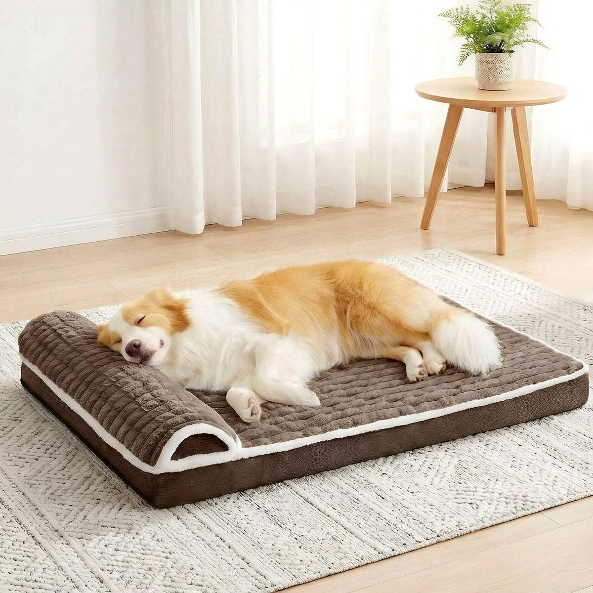 Jolifield Orthopedic Large Dog Bed Pillow Pet Sofa Bed 36''X24'' Ivory