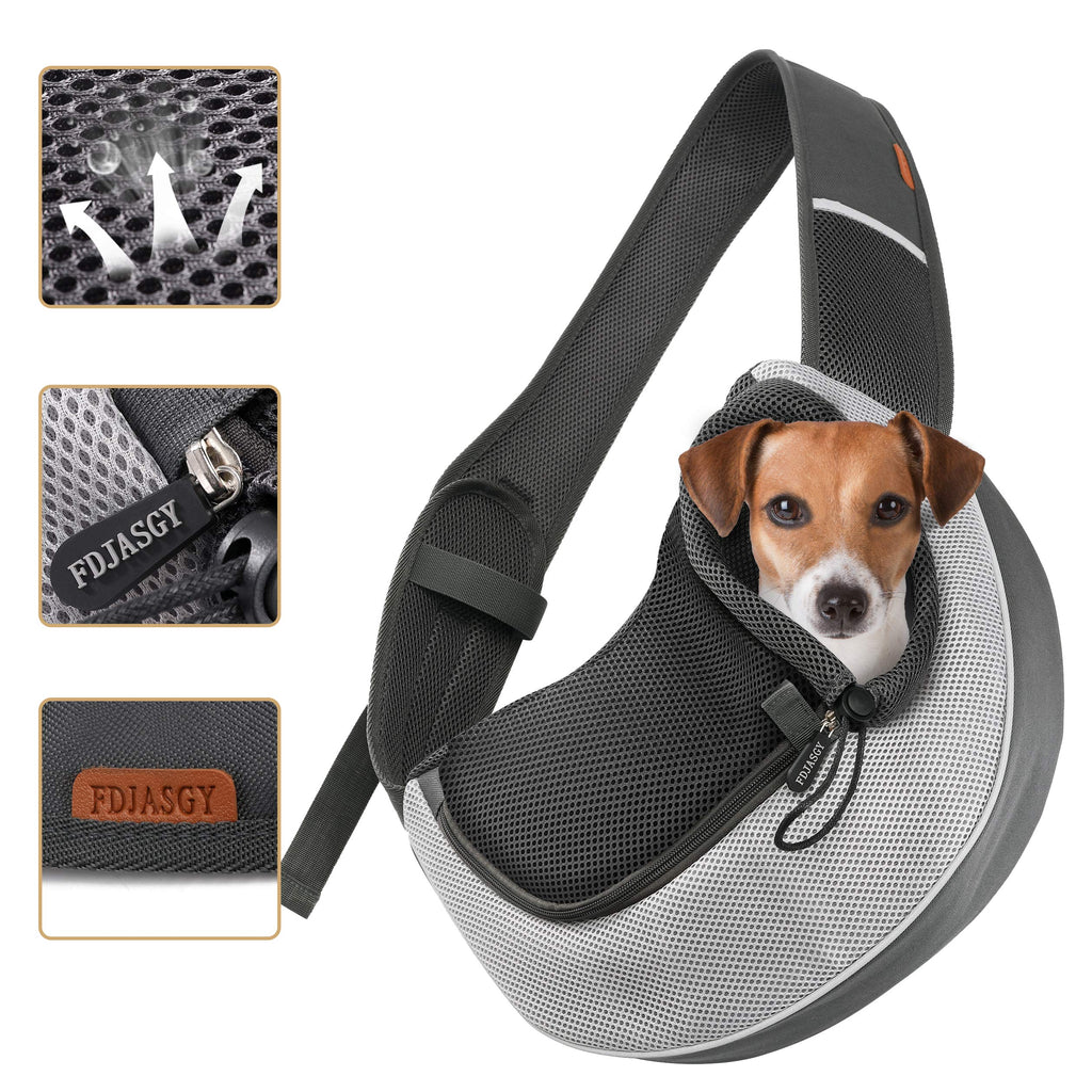 FDJASGY Pet Sling Carrier for Small Dogs Cats,Breathable Mesh Travelling Hand Free Puppy Backpack with Pouch and Adjustable Strap Carrier