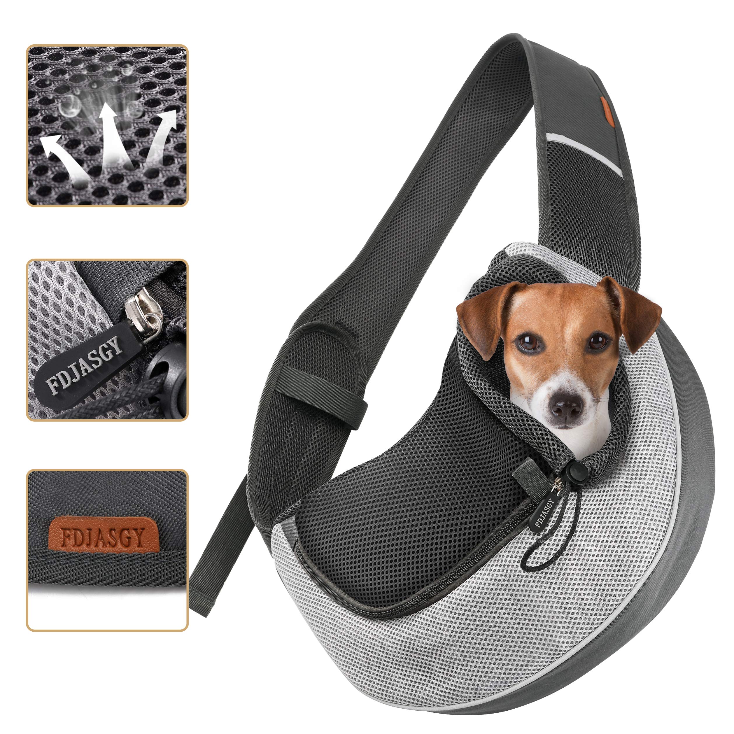 FDJASGY Pet Sling Carrier for Small Dogs Cats,Breathable Mesh Travelling Hand Free Puppy Backpack with Pouch and Adjustable Strap Carrier