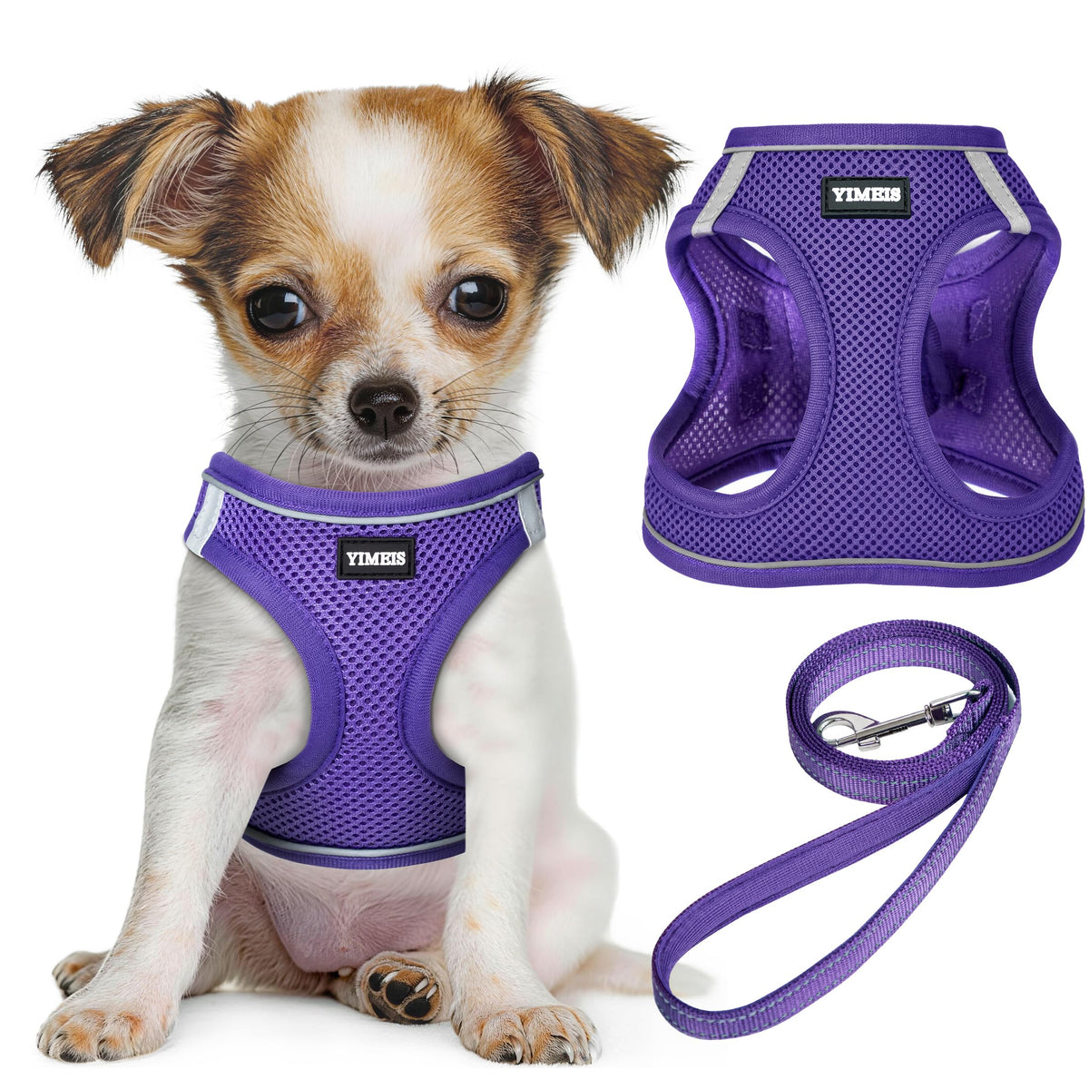 No Pull Dog Puppy Harness and Leash Set Reflective Mesh Vest Small