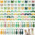 100 Pieces Adjustable Dog Bow Tie Collar Set, Flamingo
