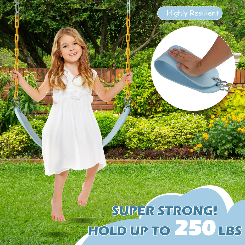 Sunnyglade 8PCS Swings Seats Heavy Duty 66" Chain Support 250lb Pastel Blue