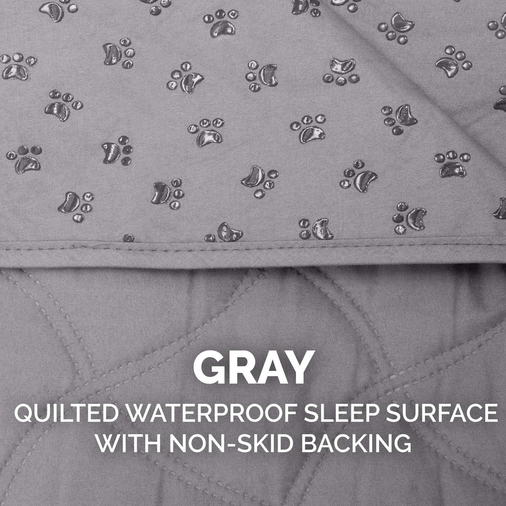 Furhaven Waterproof & Non-Slip Queen Size Mattress Cover Protector for Dogs & Cats, Washable, For Beds, Couches, & Car Seats - Quilted Twill Blanket Mattress Cover - Gray, Large/Queen Size
