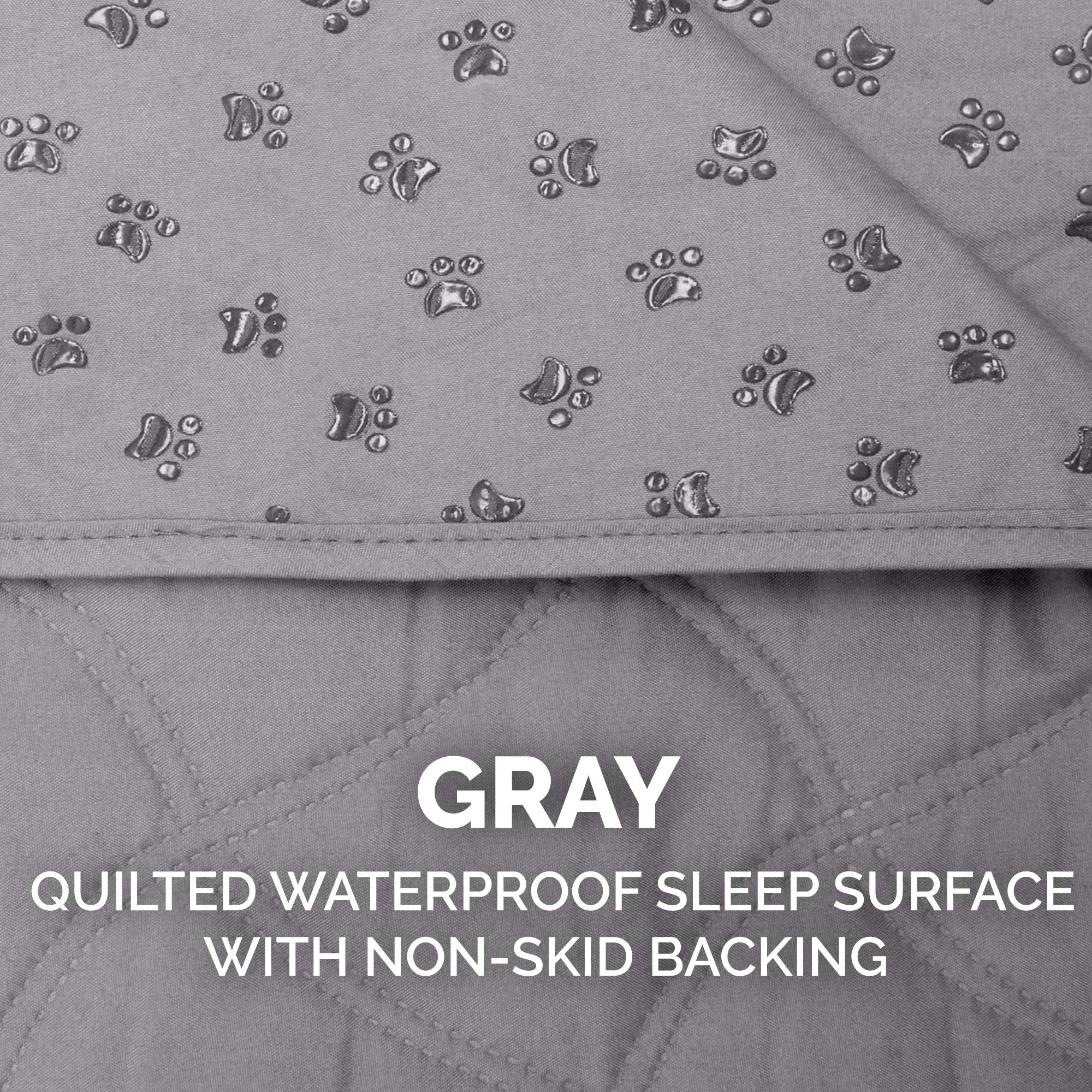 Furhaven Waterproof & Non-Slip Queen Size Mattress Cover Protector for Dogs & Cats, Washable, For Beds, Couches, & Car Seats - Quilted Twill Blanket Mattress Cover - Gray, Large/Queen Size