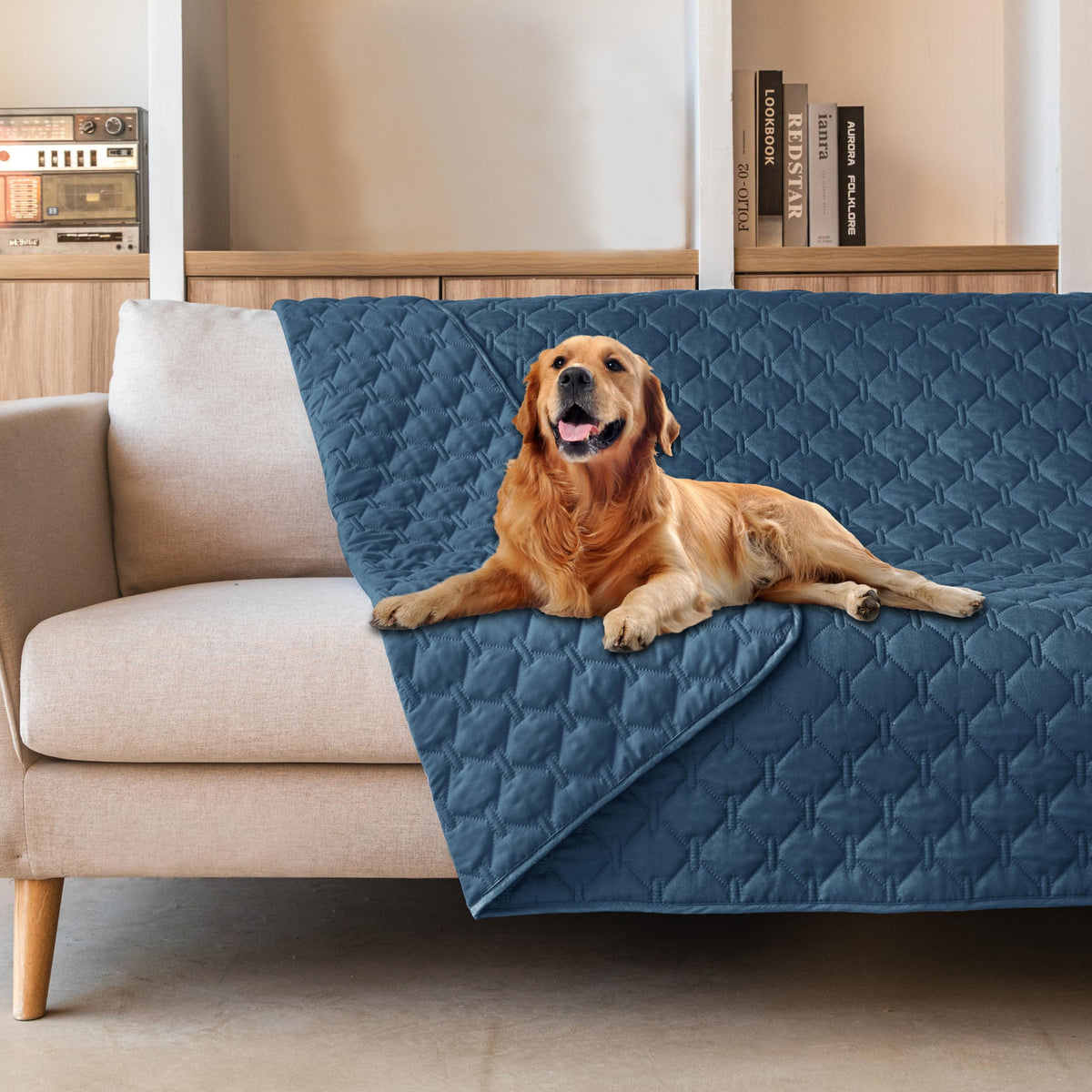 gogobunny Waterproof Pet Blanket for Bed, Washable Couch Cover for Dog Cat
