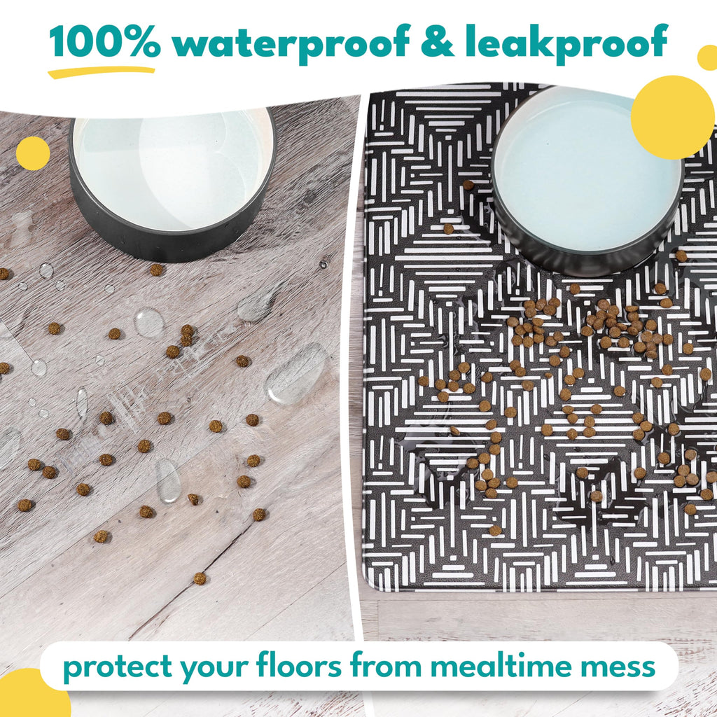 NALALAS Dog Mat for Food and Water, Cat Feeding Mat | Waterproof Dog Bowl Mat | Non-Slip Pet Food Mat for Floors | Pet Mats for Food and Water | Easy to Clean