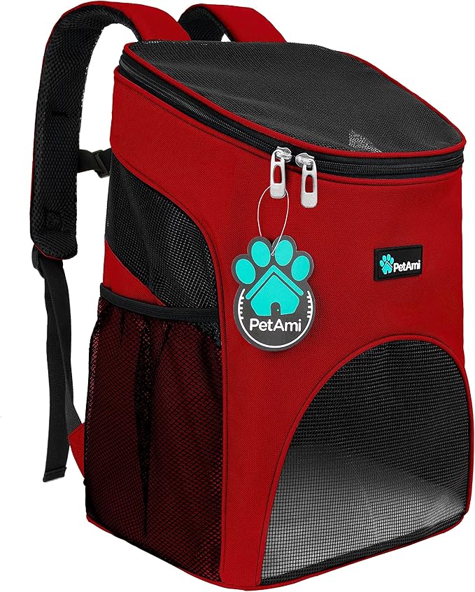 PetAmi Cat Backpack Carrier, Airline Approved Pet Carrier Backpack for Small Dogs and Large Cats, Soft Sided Collapsible Ventilated with Sherpa Bed for Hiking Travel