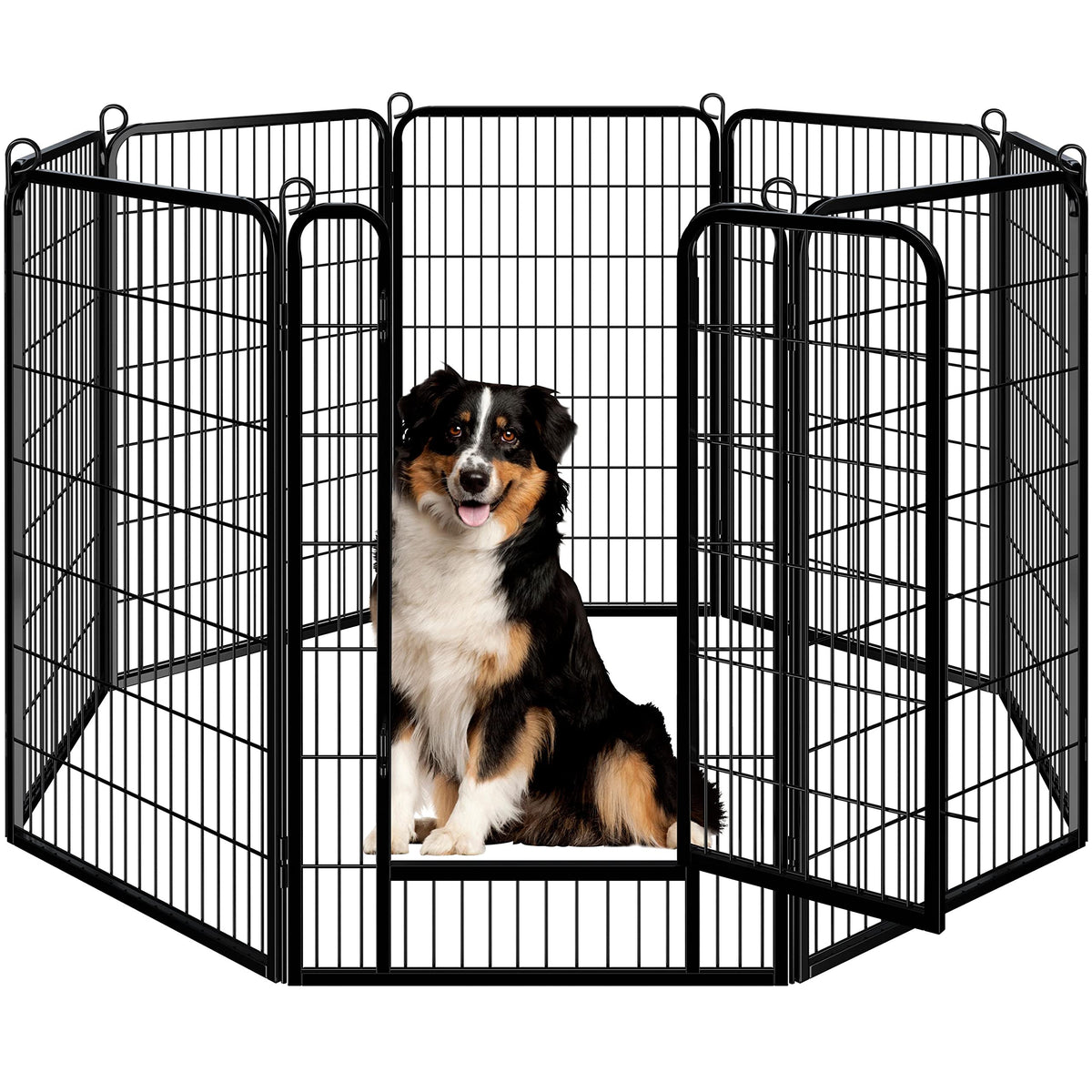 Yaheetech Dog Playpen 32in 6 Panels Pet Fence for Indoor Yard RV Camping