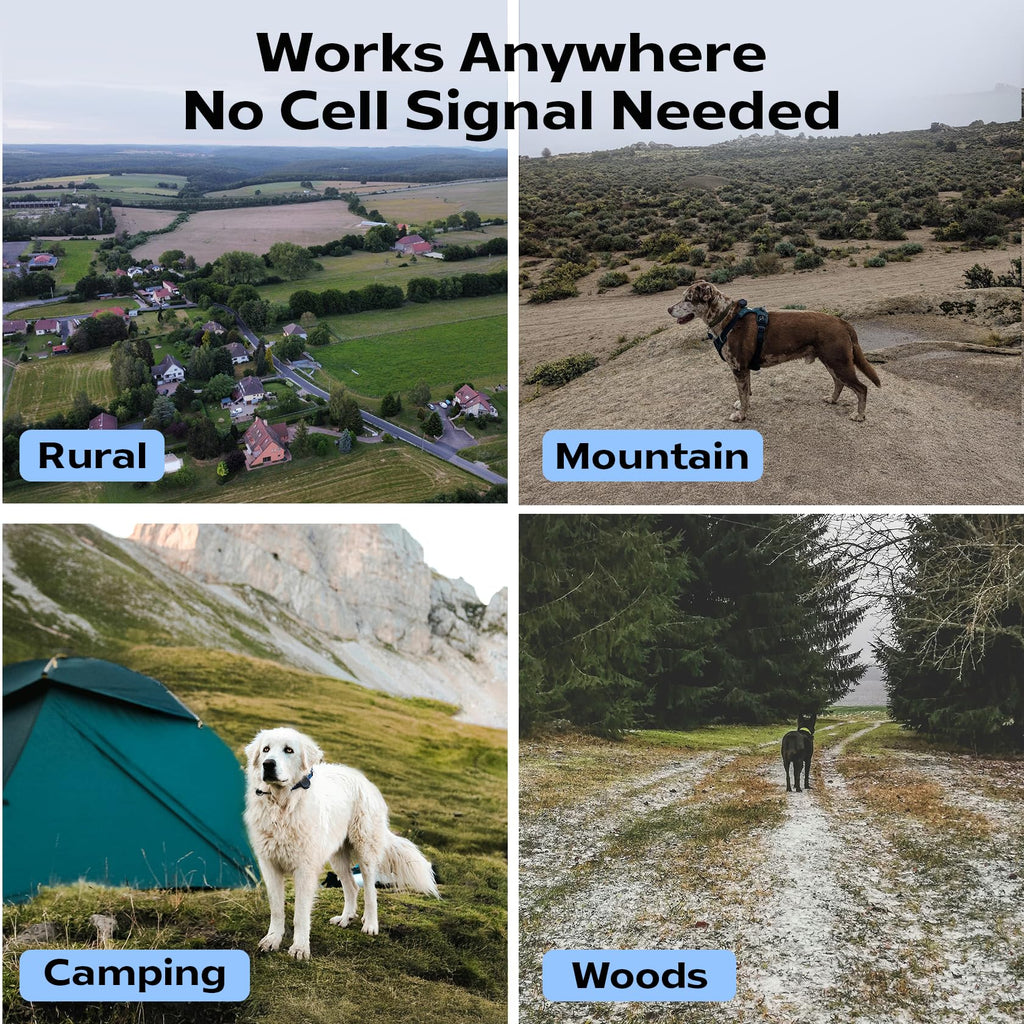 Outdoor GPS Dog Tracker – No Monthly Fees, No Phone or Cellular Signal Needed, Real-Time Tracking for Remote & Rural Areas, Hiking, Camping, Farms & Large Open Spaces(Tracker 2)