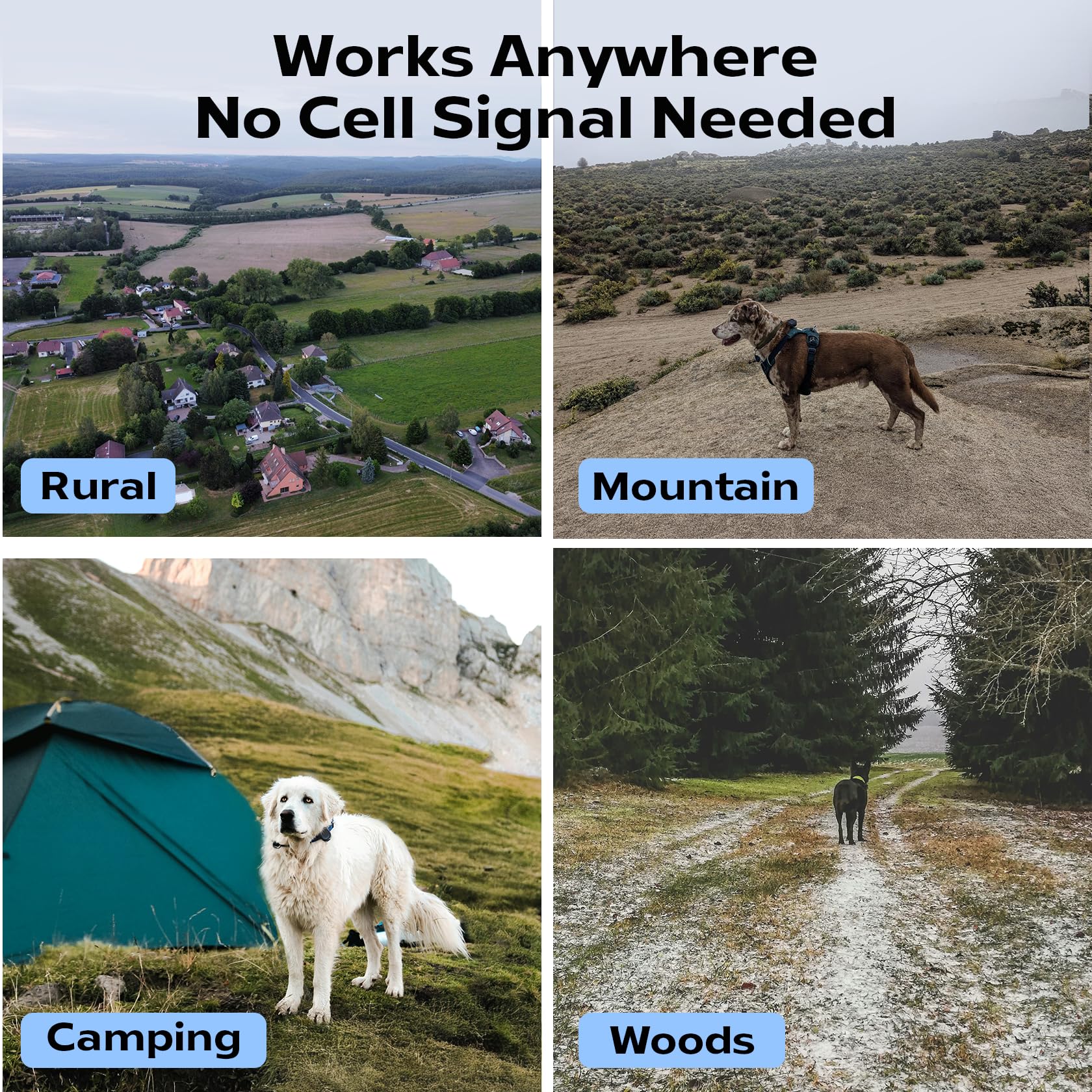 Outdoor GPS Dog Tracker – No Monthly Fees, No Phone or Cellular Signal Needed, Real-Time Tracking for Remote & Rural Areas, Hiking, Camping, Farms & Large Open Spaces(Tracker 2)