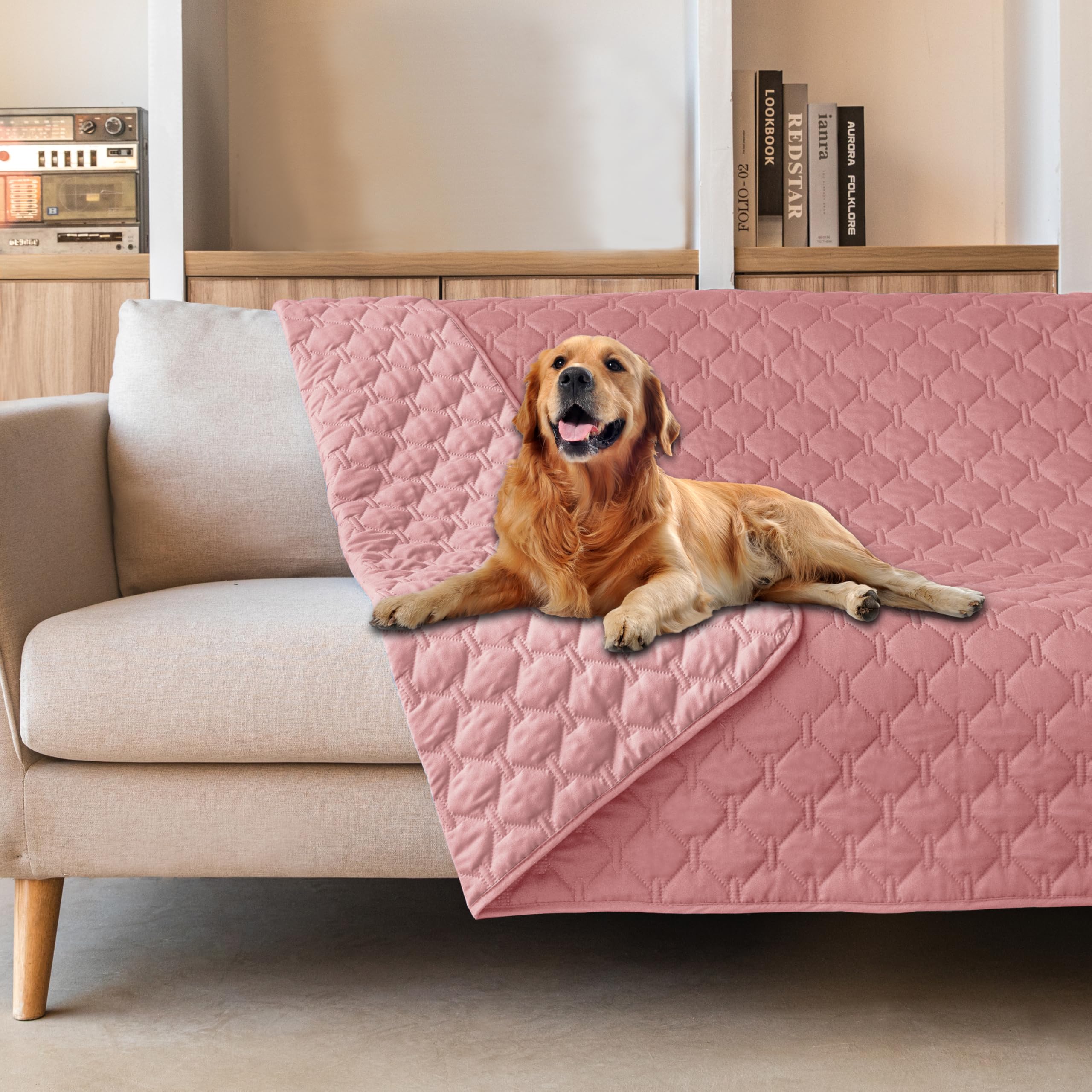 gogobunny 3X Stronger Waterproof Pet Blanket, Scratch Proof Furniture Protector for Dogs Cats, Reversible Cover 82x120 Inch — 52x82 Inch (Pack of 1)