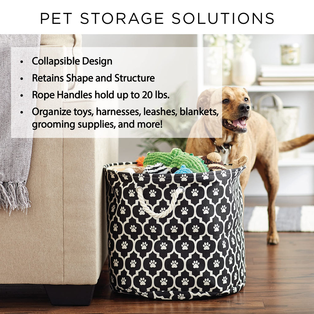 Bone Dry Pet Storage Collection Collapsible Bin, Rose, Medium Round