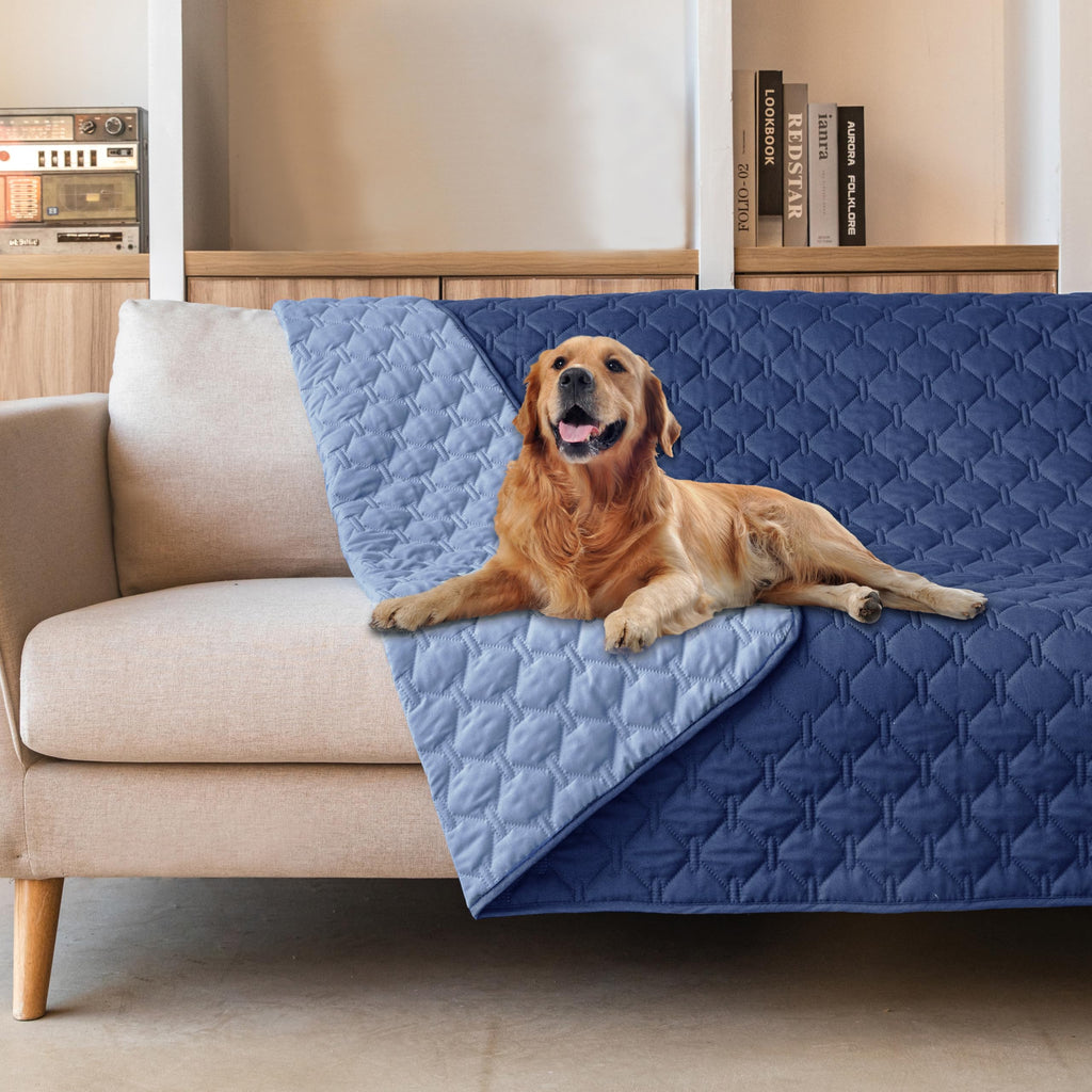 gogobunny 3X Stronger Waterproof Pet Blanket, Scratch Proof Furniture Protector for Dogs Cats, Reversible Cover 82x120 Inch — 82x102 Inch (Pack of 1)