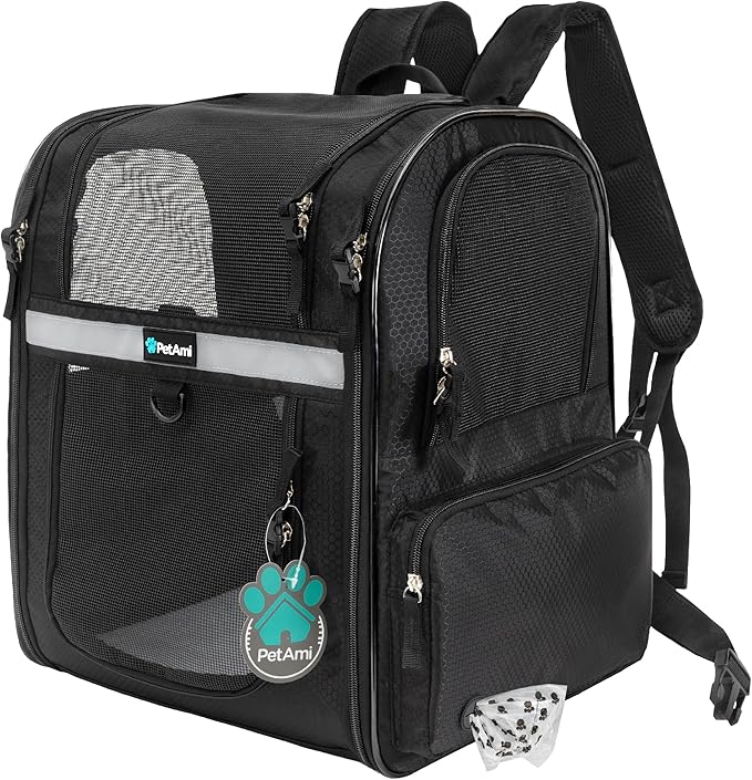 PetAmi Dog Backpack Carrier for Cats, 4-Way Entry Ventilated