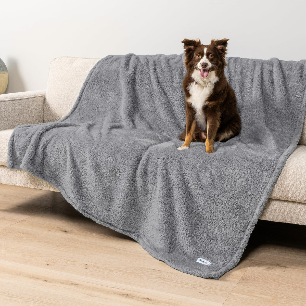 PetAmi Fluffy Sherpa Waterproof Dog Blanket for Medium Pet Cat 29x40, Blue