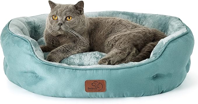 Bedsure Small Dog Bed Washable,Round Cat Beds for Indoor Cats,25in