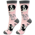 E&S Pets Pet Lover Socks - Dog & Cat Socks - Fun Gifts - Unisex Crew Socks - One Size Fits Most (Shih Tzu Black)