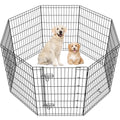 Yaheetech 34" H 8-Panel Foldable Metal Dog Playpen Indoor Outdoor w/Door