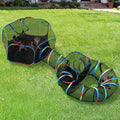 Outdoor Cat Enclosure 4-in-1 Portable Tunnels with Tent Cube Pop up Catio