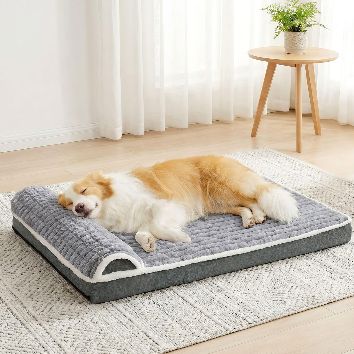 Jolifield Orthopedic Large Dog Bed Pillow Pet Sofa Bed 36''X24'' Ivory