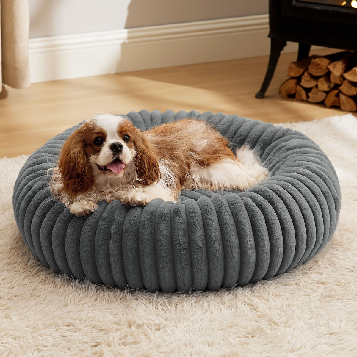 Bedsure ComfyFleece® Donut Dog Beds Large Sized Dog with Washable Cover