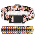 Seyezo Dog Collar, Adjustable Floral Pattern Puppy Collar, Light Pink, S