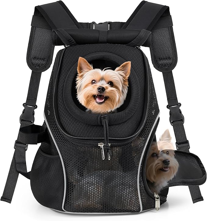 WOYYHO Pet Dog Carrier Backpack with Windows, Ventilated Small Dog Backpack