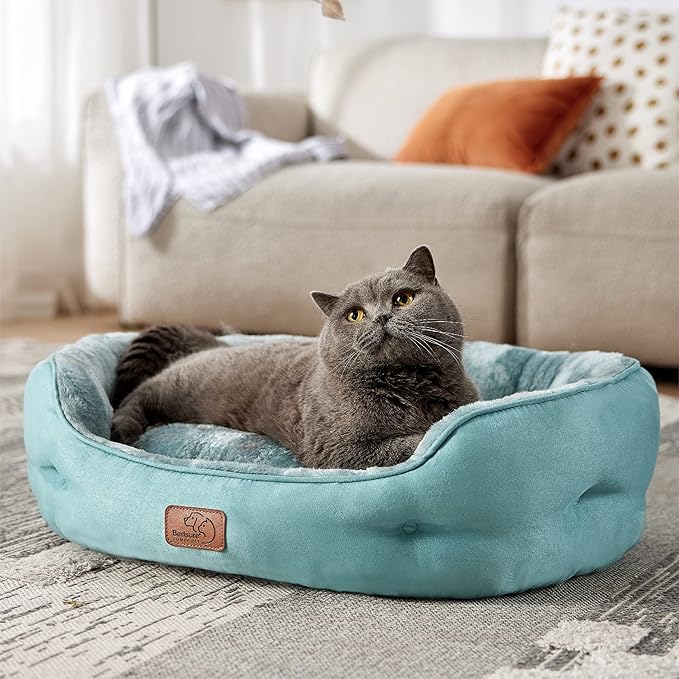 Bedsure Small Dog Bed Washable,Round Cat Beds for Indoor Cats,25in
