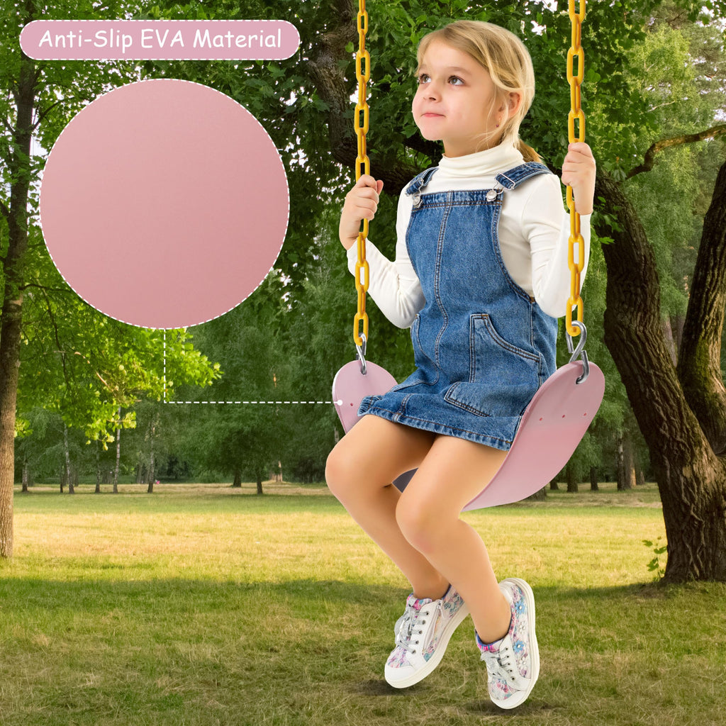 Sunnyglade 2PCS Swings Seats Heavy Duty 66" Chain Support 250lb Pastel Pink