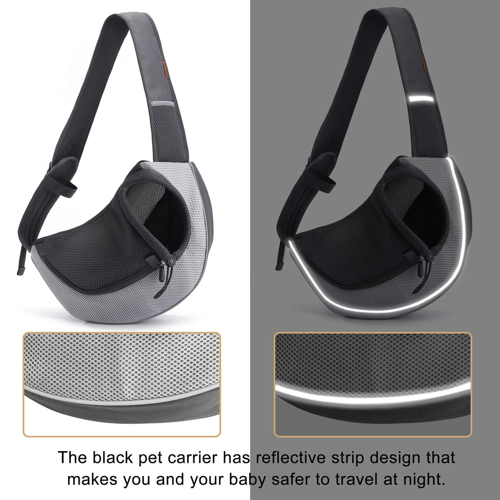 FDJASGY Pet Sling Carrier for Small Dogs Cats,Breathable Mesh Travelling Hand Free Puppy Backpack with Pouch and Adjustable Strap Carrier