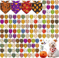 Sanwuta 120 Pcs Bandanas for Dogs Bulk Summer Triangle Dog Bandana Washable Pet Scarves Adjustable Bibs for Small and Medium Pets, 30 Styles (Halloween)