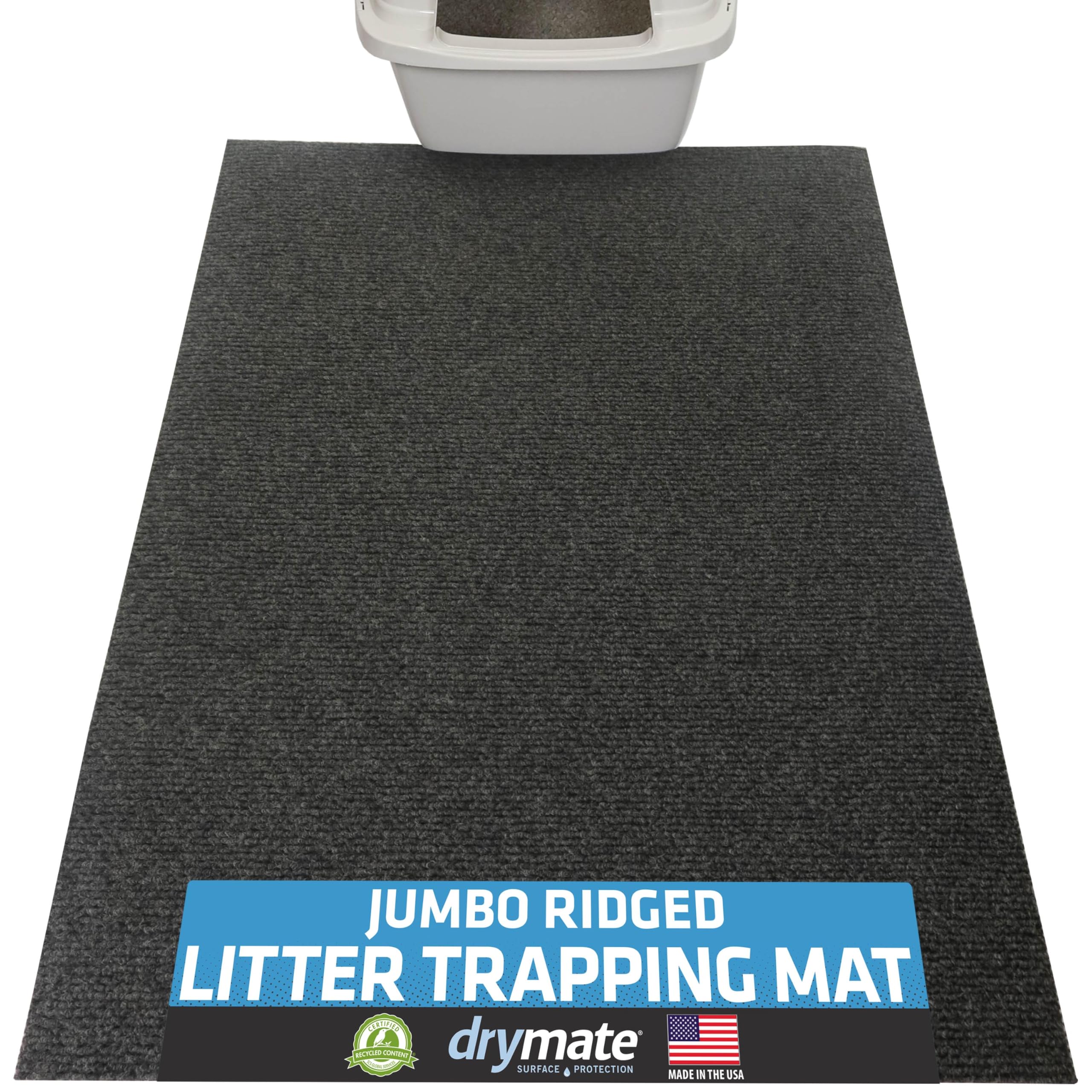 Drymate Cat Litter Box Mat, Litter Trapping Mat, Charcoal, 30x45 Jumbo XXL