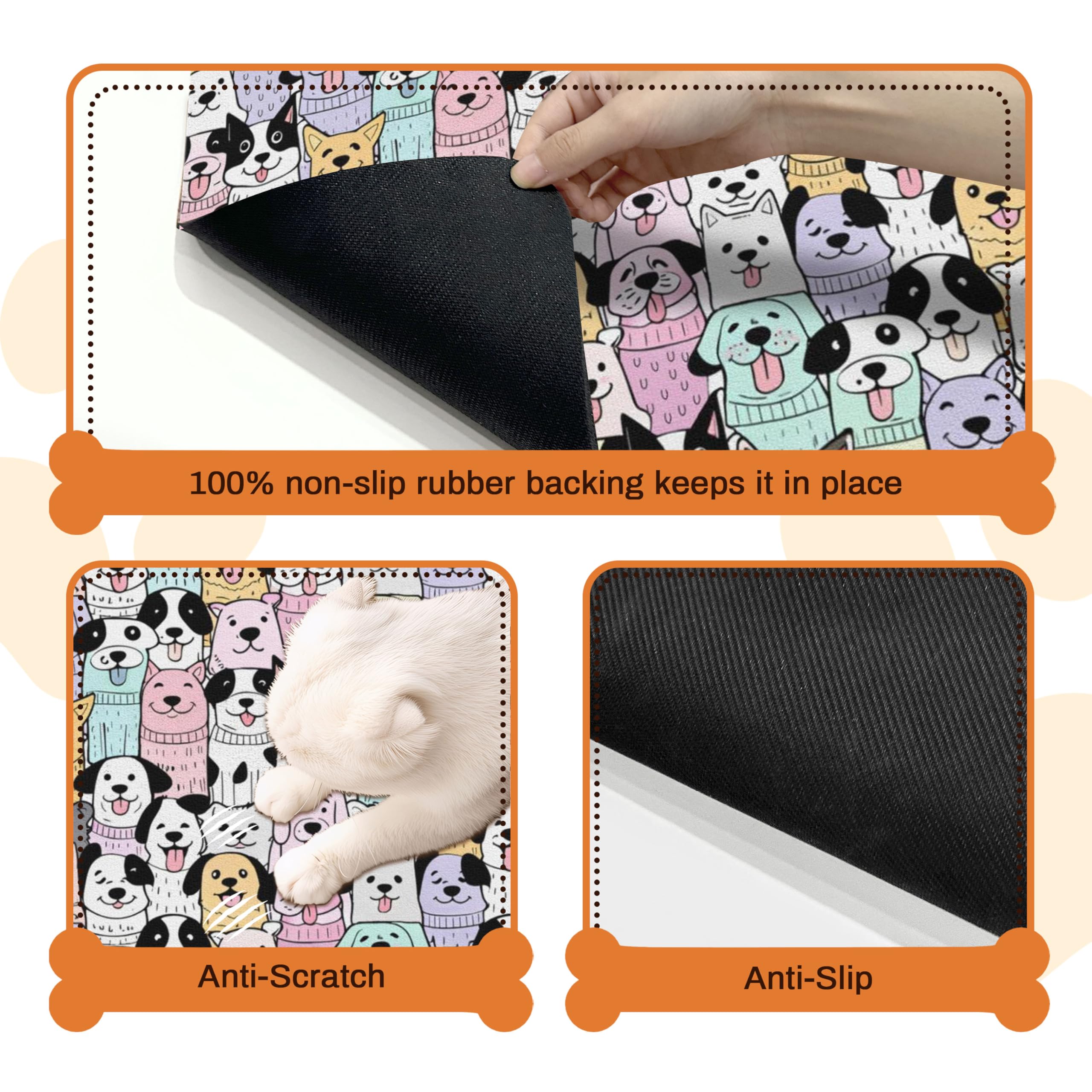 Pet Feeding Mat for Floors Waterproof Dog Mat for Food and Water Absorbent Quick Dry Non Slip mat for Cat Bowls