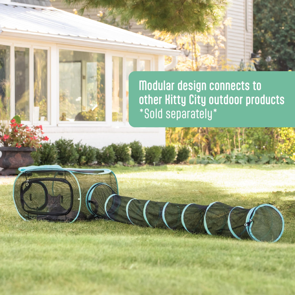Kitty City Catio Outdoor 10' Cat Tunnel – 10‑Foot Cat‑Sized Play Tunnel, 11” Diameter, Modular Catio Connector for Cats & Small Pets