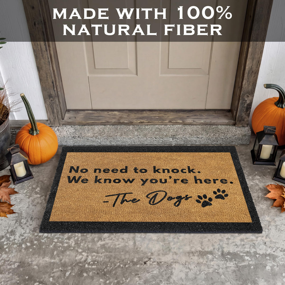 No Need to Knock We Know You're Here Doormat 30x17 Inch Dog Welcome Mat