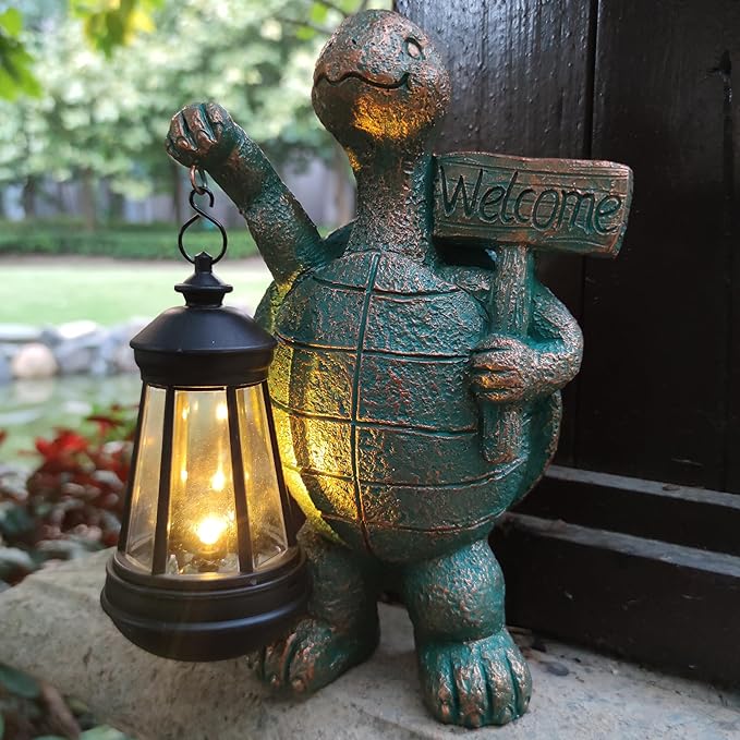 RCTTICUU Solar Garden Gnomes Statue with Succulent and LED Lights - Solar Lantern Gnomes Decorations for Yard Outdoor gnome Decorations for Garden, Patio Gnome Gifts for Mom