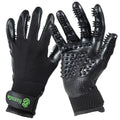 H HandsOn Pet Grooming Gloves - Patented #1 Ranked, Award Winning Shedding, Bathing, & Hair Remover Gloves - Gentle Brush for Cats, Dogs, and Horses (Black, Small)