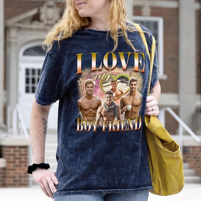 Tehg & Tuhg Custom T Shirts with Picture, Vintage Bootleg Rap Tee, Boyfriend Girlfriend, Unique Gift for Birthday Anniversary