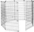 Amazon Basics Foldable Octagonal Metal Exercise Dog Playpen, Indoor/Outdoor, No Door, 8 Panels, 24 x 48 Inches, Rust-Resistant, X-Large, Black