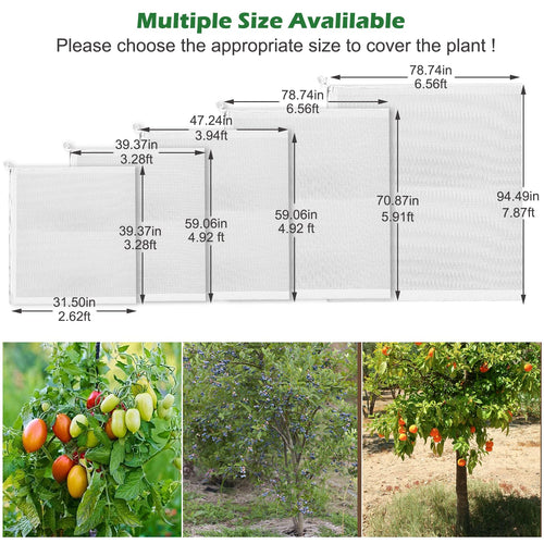 8 x 6.6ft Large Fruits Tree Netting, Garden Mesh Insect Tree Cover with Zipper Drawstring Bird Barrier Net Plant Bags Blueberry Bushes Protection Plant Cover for Prevent Animals Deer Squirrel Bug