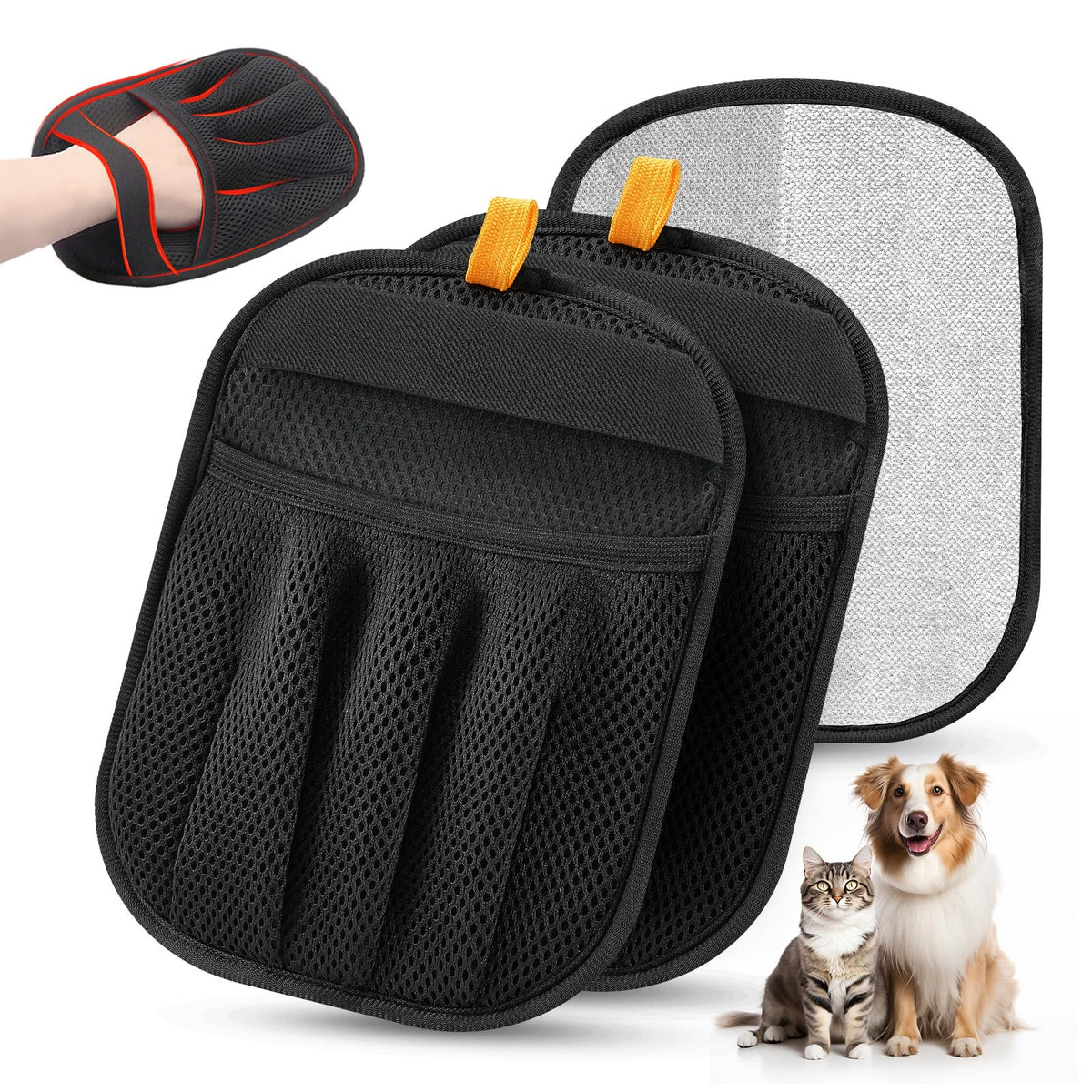 Pet Hair Removal Glove Cat & Dog, Electrostatic Reusable Hair Remover Tool
